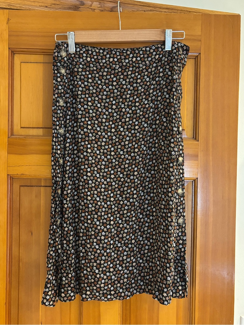 Madewell floral print midi skirt